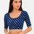 Blue spandex lehria printed stretchable readymade saree blouse