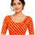 Orange spandex lehria printed stretchable readymade saree blouse