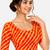 Orange spandex lehria printed stretchable readymade saree blouse