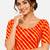 Orange spandex lehria printed stretchable readymade saree blouse