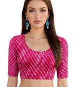 Rani spandex lehria printed stretchable readymade saree blouse