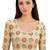Cream spandex bandani printed stretchable readymade saree blouse