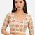Cream spandex bandani printed stretchable readymade saree blouse