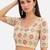 Cream spandex bandani printed stretchable readymade saree blouse