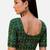 Green spandex bandani printed stretchable readymade saree blouse
