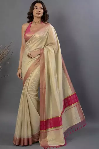 Tissue Designer Kasavu Saree