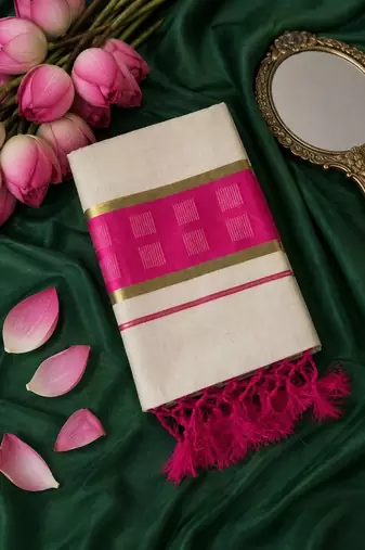 Tissue Designer Kasavu Saree
