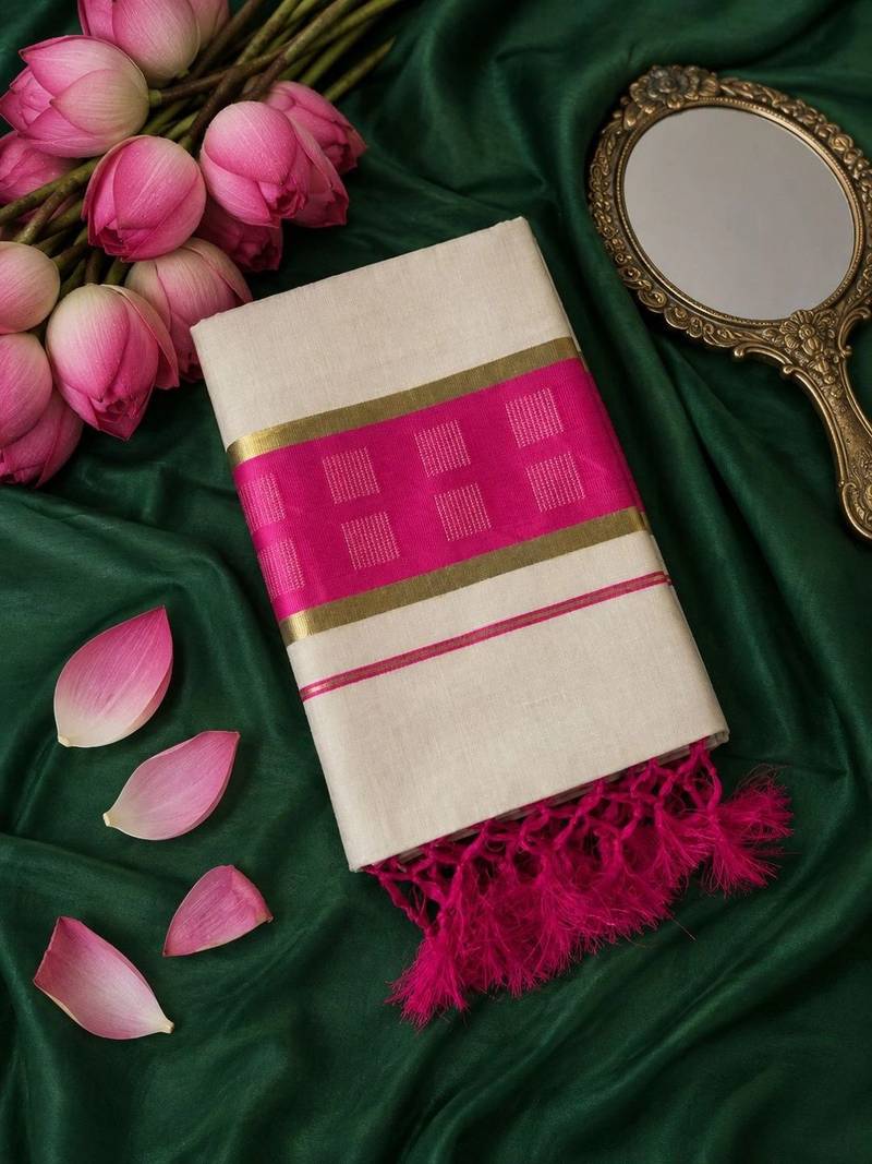 Tissue Designer Kasavu Saree