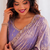 bewitching purple embroidery work with real bits work fendy satin indian saree with blouse