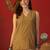 Mustard print cotton kurti