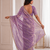 bewitching purple embroidery work with real bits work fendy satin indian saree with blouse