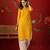 Mustard embroidered rayon kurti