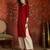 Maroon embroidered rayon kurti