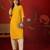 Mustard embroidered rayon kurti