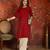 Maroon embroidered rayon kurti