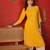 Mustard embroidered rayon kurti