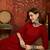 Maroon embroidered rayon kurti