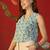 Blue & white floral print cotton kurti