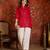 Fuchsia pink embroidered rayon kurti