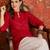 Fuchsia pink embroidered rayon kurti