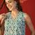 Blue & white floral print cotton kurti