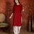 Maroon embroidered  rayon kurti