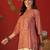 Peach embroidered rayon kurti