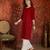 Maroon embroidered  rayon kurti