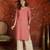 Pink embroidered rayon kurti