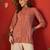 Peach embroidered rayon kurti