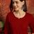 Maroon embroidered  rayon kurti
