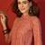 Peach embroidered rayon kurti