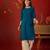 Teal embroidered rayon kurti