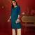 Teal embroidered rayon kurti