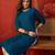 Teal embroidered rayon kurti