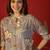 Grey print rayon kurti