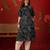 Navy blue printed cotton kurti
