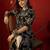Black printed rayon kurti