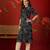 Navy blue printed cotton kurti