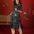 Navy blue printed cotton kurti