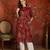Maroon printed cotton kurti