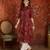 Maroon printed cotton kurti
