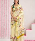 Rose Kasavu Tissue Blouse Sarees