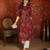 Maroon printed cotton kurti