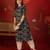 Black floral print cotton kurti
