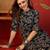 Black floral print cotton kurti