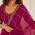 glamourous rani-pink embroidery work with real bits work fendy satin indian saree