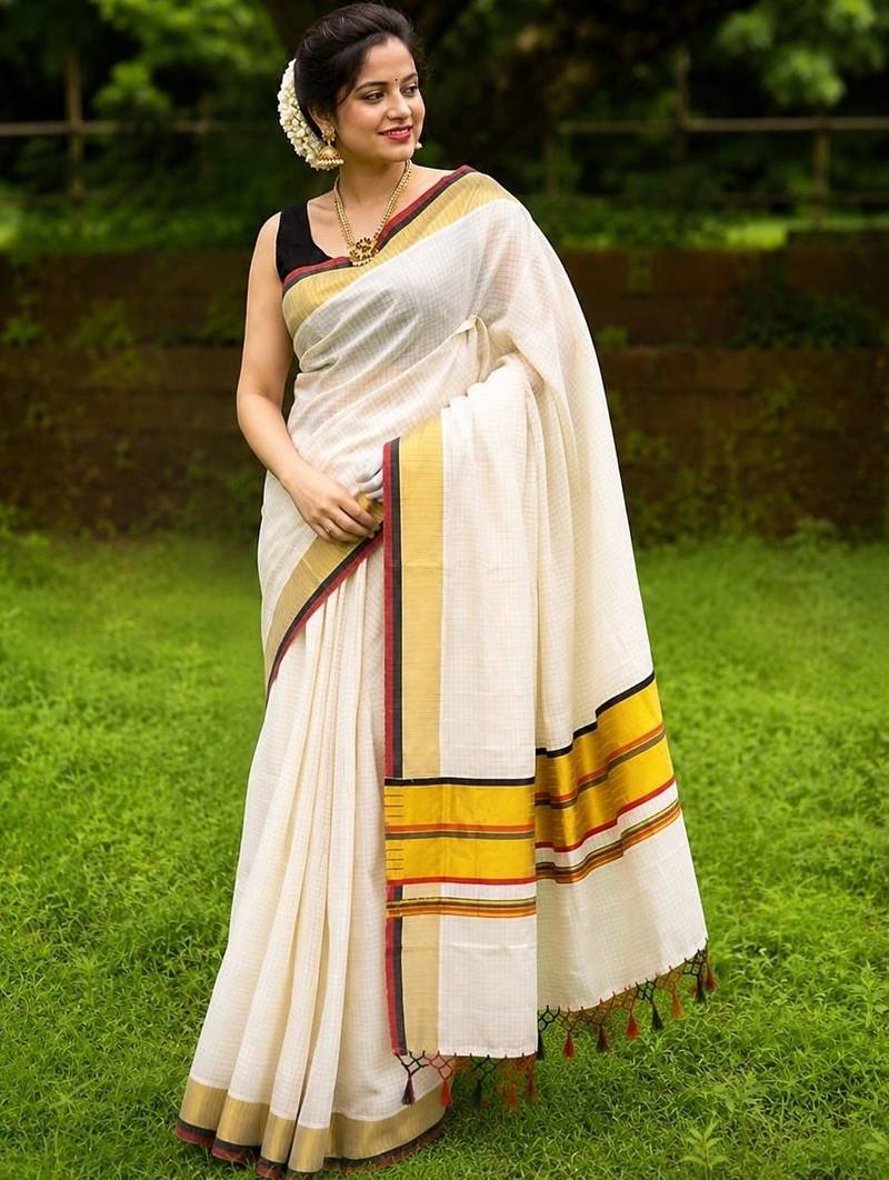 Pure Cotton Designer Kasavu Saree