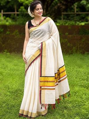 Pure Cotton Designer Kasavu Saree 2
