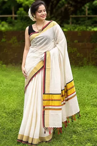 Pure Cotton Designer Kasavu Saree
